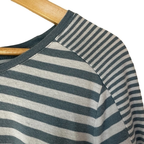 J. Jill Cotton Striped Cropped 3/4 Sleeve Crewneck T-Shirt Jersey, M - Picture 2 of 5